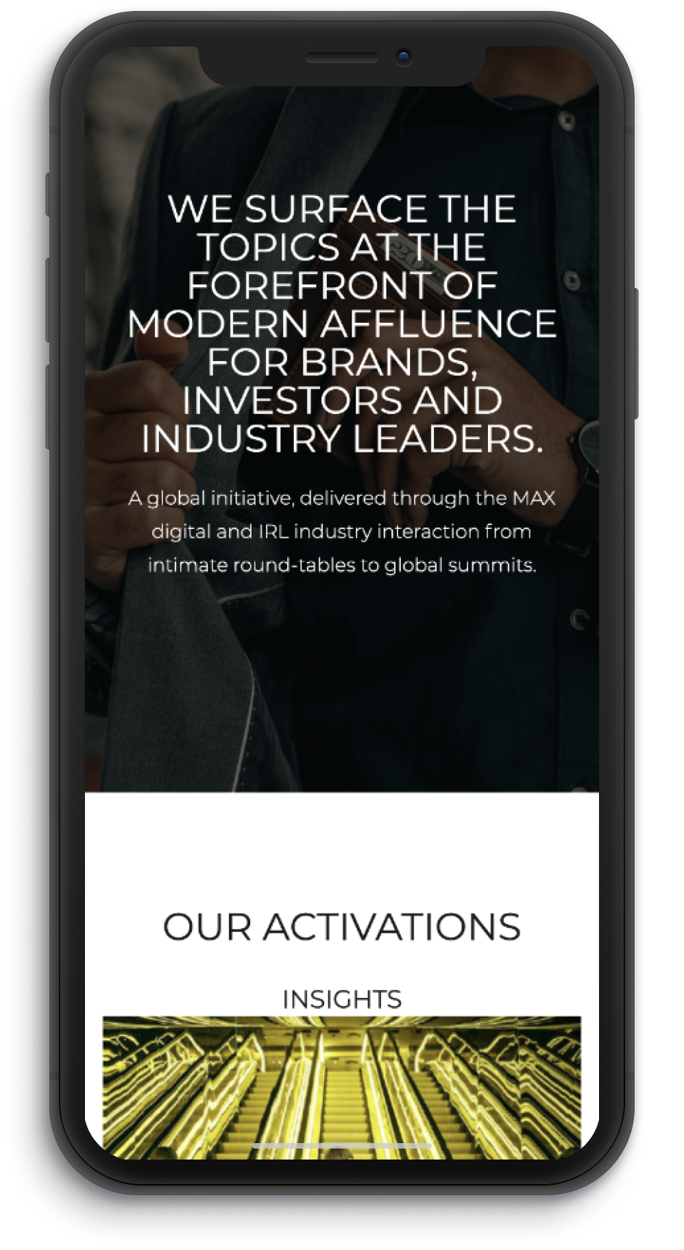 Modern Affluence Exchange small-screen UI Design